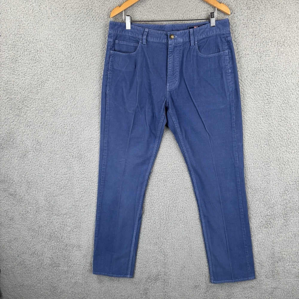 Vineyard‎ Vines Pants Mens 34x32 Blue Corduroy 5 Pocket Stretch Casual Preppy